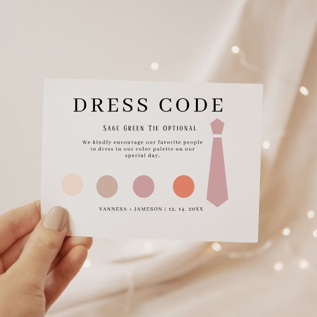 Elégante carte de code vestimentaire invité, tenue (Créateur téléchargé)