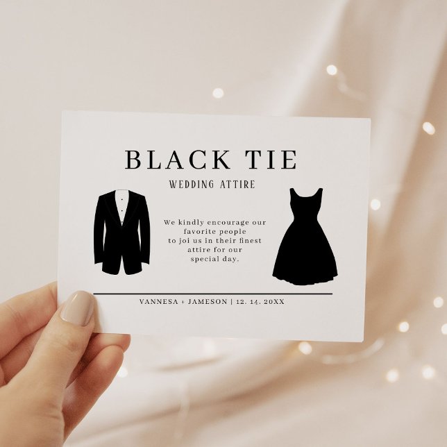 Elégante carte de code vestimentaire invité, tenue (Créateur téléchargé)