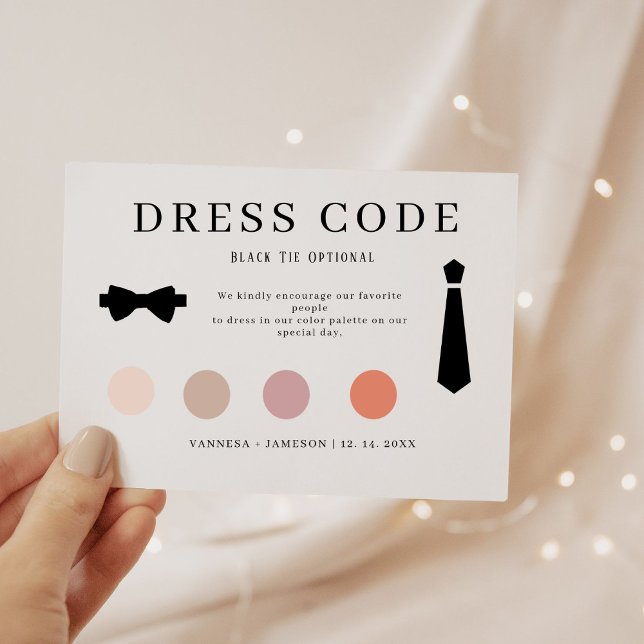 Elégante carte de code vestimentaire, tenue (Créateur téléchargé)