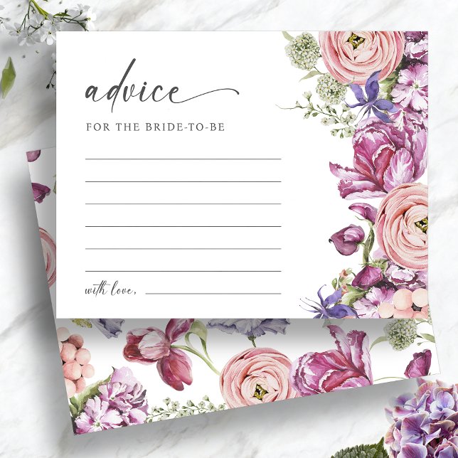 Elégante carte de conseil florale colorée (Elegant Colorful Jewel Tone Floral Advice Card by Painted Paperie
)