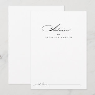 Elégante carte de conseil Mariage de calligraphie 