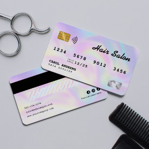 Elégante carte de crédit Holographic Hair Salon