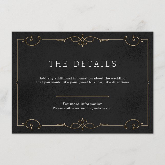 Elégante carte de détail mariage classique moderne (Devant)