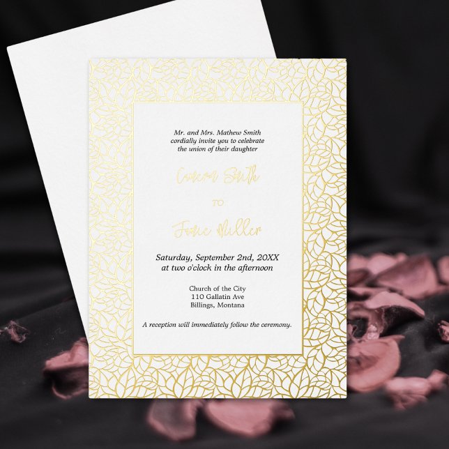 Elégante carte de Faire-part de mariage botanique  (Elegant Foliage Botanical Wedding Invitation Card)