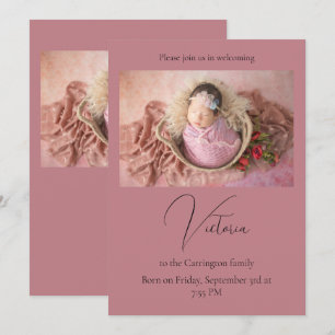 Elégante carte de Faire-part de naissance pour béb