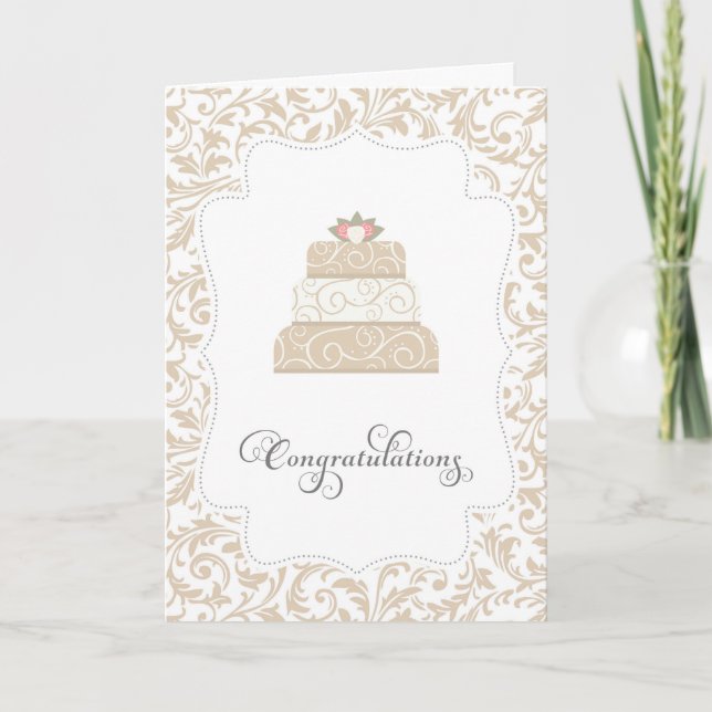 Élégante carte de félicitations pour gâteau de mar (Devant)