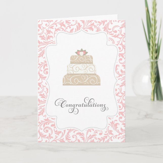 Élégante carte de félicitations pour gâteau de mar (Devant)