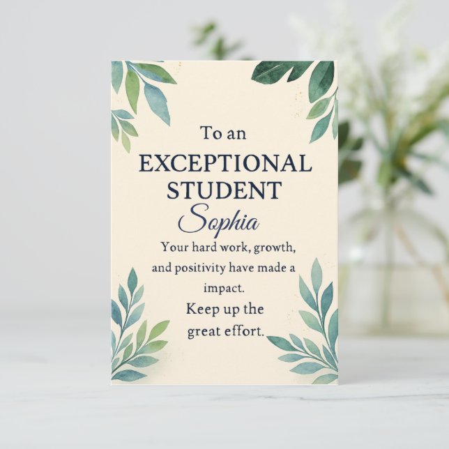 Elégante carte de félicitations pour une St Except (Debout devant)