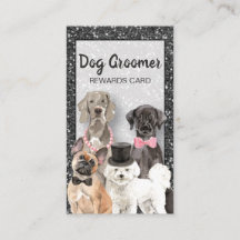 Elégante carte de fidélité Grooming Chien Parties 