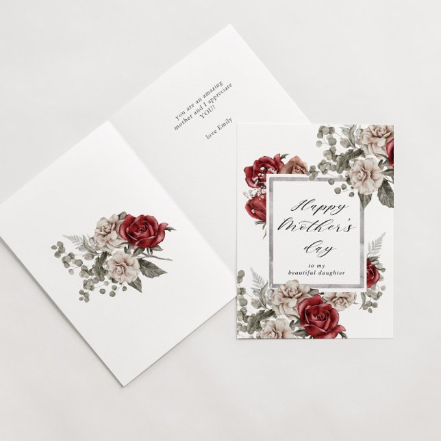 élégante carte de jour de la mère heureuse rose ru (Créateur téléchargé)
