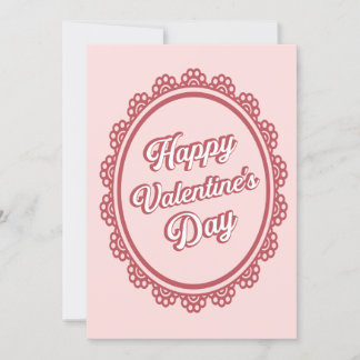 Élégante carte de la Saint Valentin rose rétro