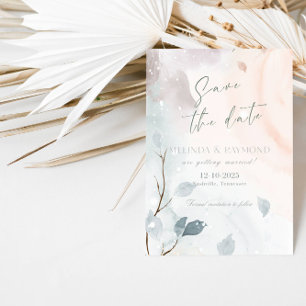 Élégante carte de mariage d'hiver abstrait - Sauve