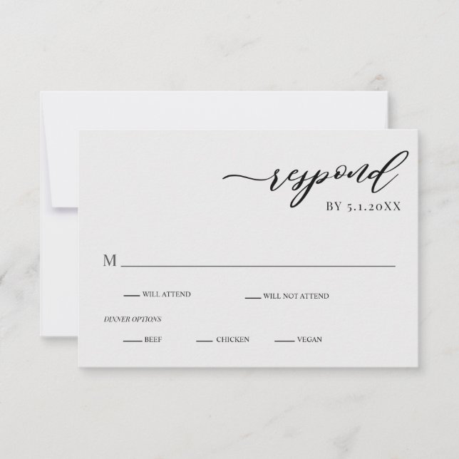 Elégante carte de mariage gris argent moderne RSVP (Devant)