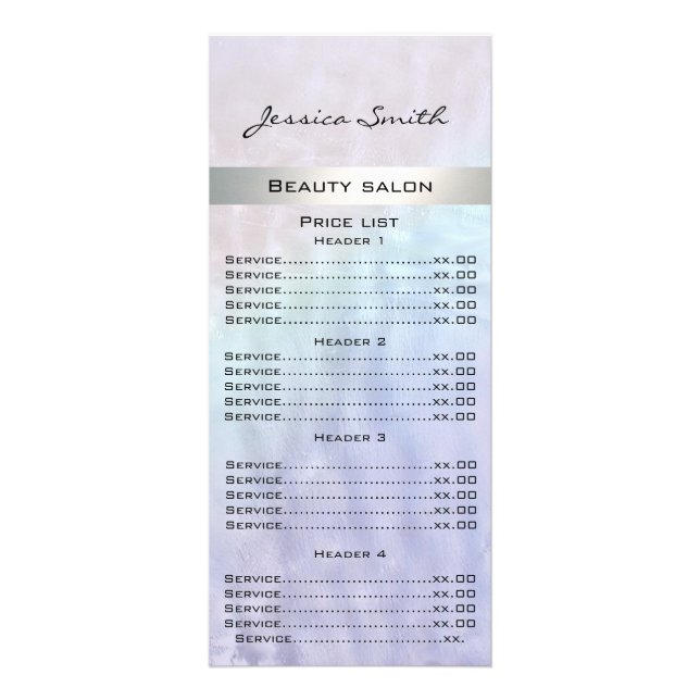 Elégante carte de menu holographique de luxe moder (Devant)