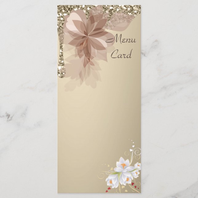 Elégante carte de menu Mariage Extravaganza (Devant)