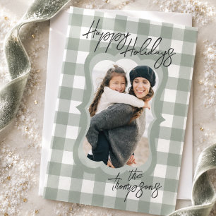 Élégante carte de Noël avec photo de famille à car