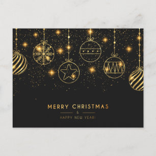 Elégante carte de Noël Black & Gold