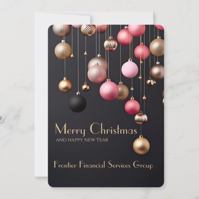 Elégante carte de Noël d'entreprise (Devant)