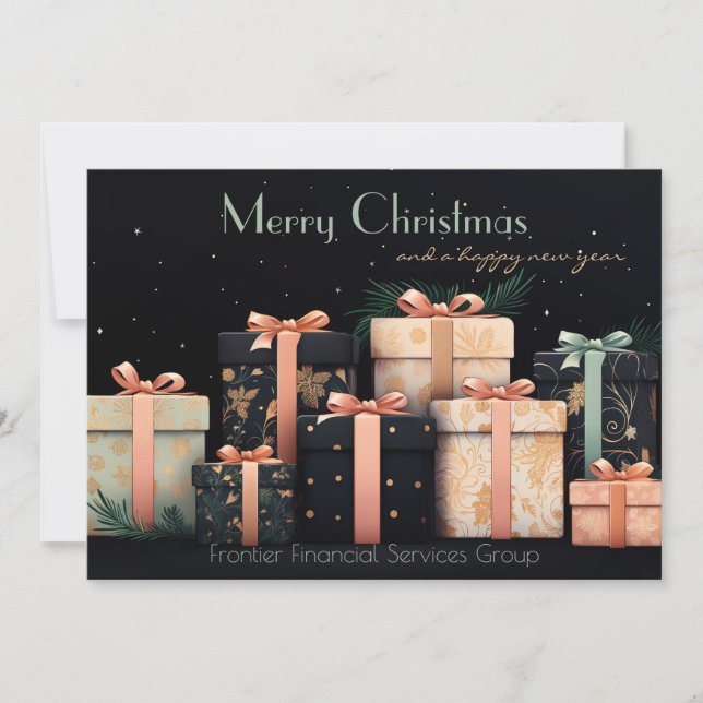 Elégante carte de Noël d'entreprise (Devant)