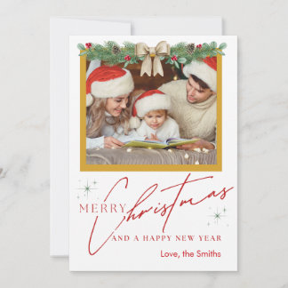 Élégante carte de Noël et de Nouvel An personnalis