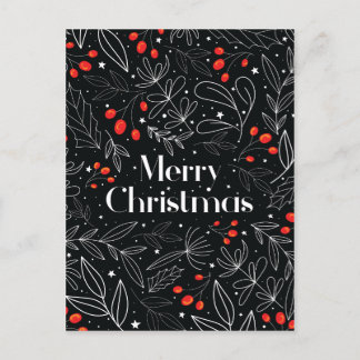Elégante carte de Noël Joyeux Floral