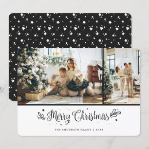 Elégante carte de Noël Joyeux noir 2 Photo