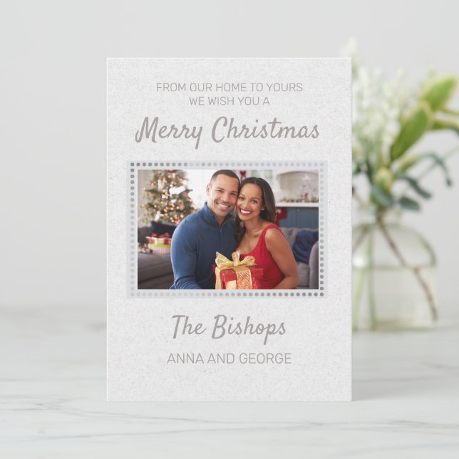 Elégante carte de Noël photo (Debout devant)