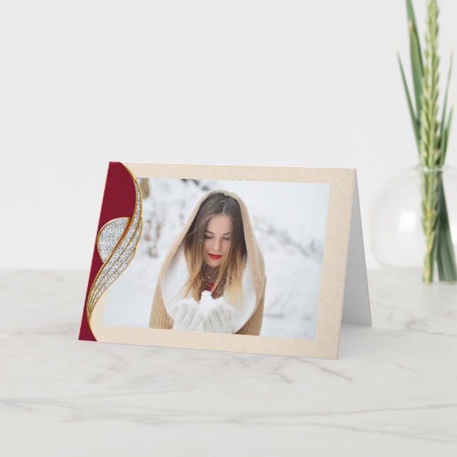 Elégante carte de Noël photo pays (Devant)