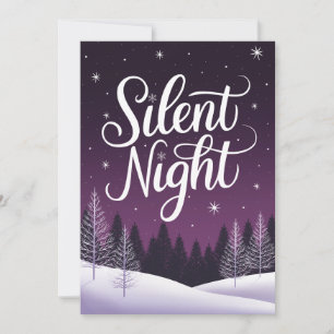 Élégante carte de Noël violet silencieux