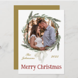 Elégante carte de Noël Wreath