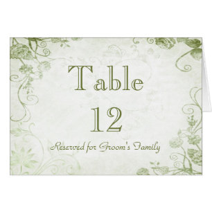 Élégante carte de nom de siège de table verte