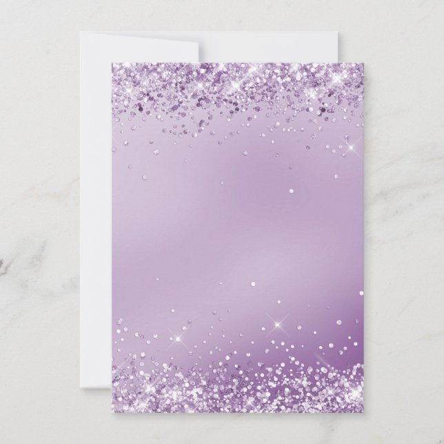 Élégante carte de note blanche en violet métalliqu (Devant)