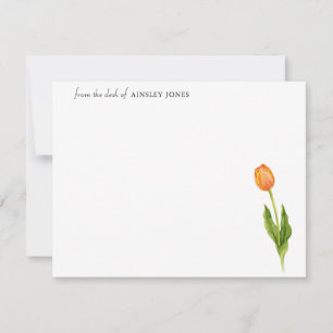 Elégante carte de note de la fleur de tulipe orang