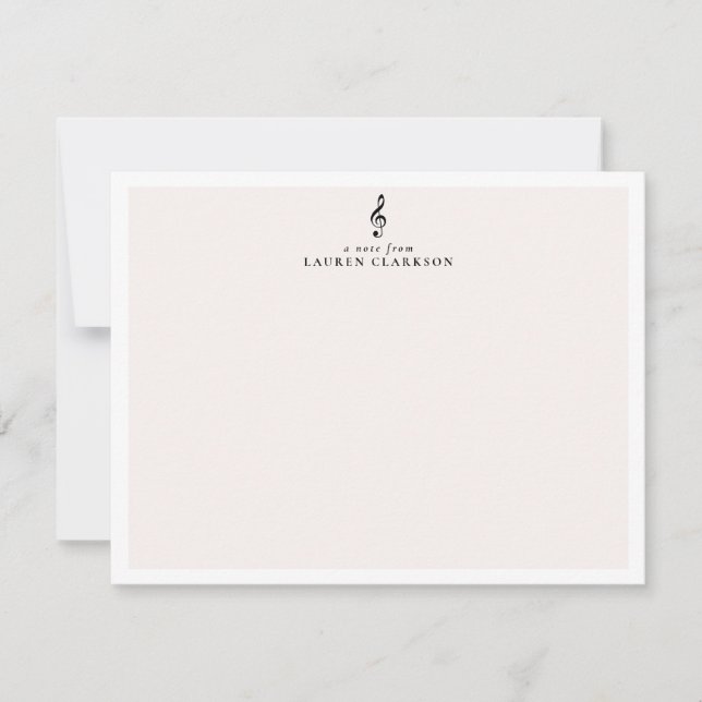 Elégante carte de note de musique Treble Clef (Devant)
