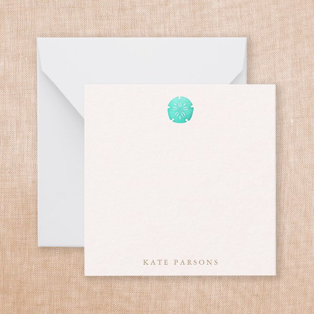 Elégante carte de note pour sable turquoise (Créateur téléchargé)
