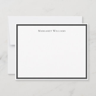 Elégante carte de note professionnelle Black White