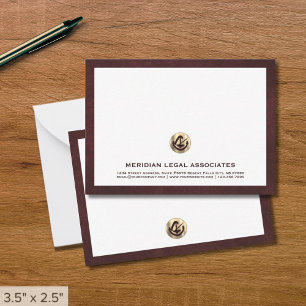 Élégante carte de notes légales Oxblood