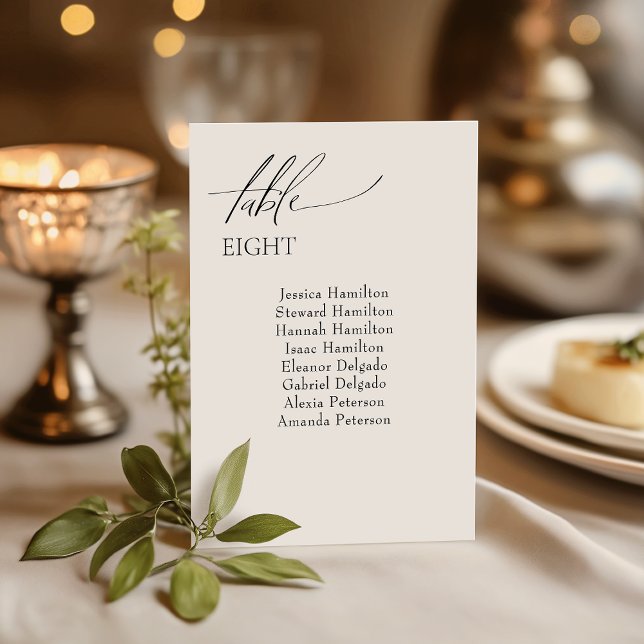 Elégante carte de numéro de table d'hôte de mariag (Add a touch of charm to your special day with our exquisite wedding table number cards.)