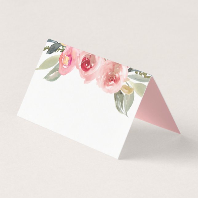 Elégante carte de place couleur rose pâle (Front)