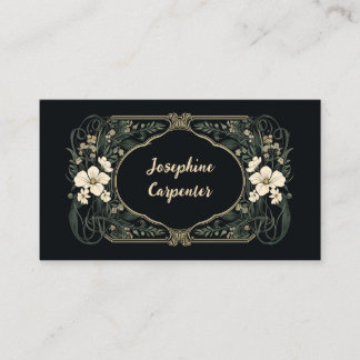 Elégante carte de place florale Art Nouveau foncé