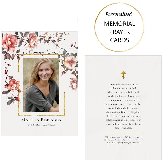 Elégante carte de prière orthodoxe commémorative d (Créateur téléchargé)