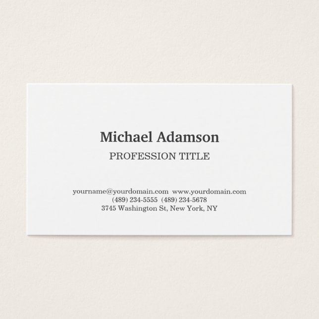 Élégante carte de profil minimaliste simple (Devant)