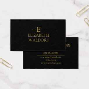 Elégante carte de profil personnalisée Black & Gol