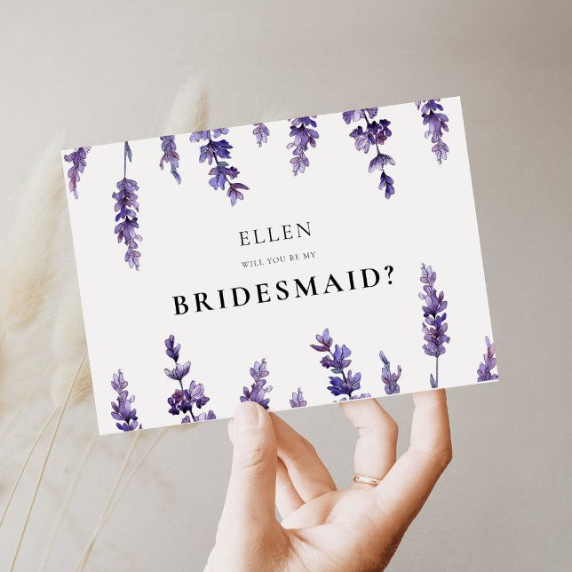 Elégante carte de proposition Bridesmaid lavande f (Créateur téléchargé)