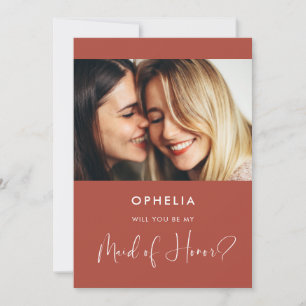 Élégante carte de proposition de la servante d'hon