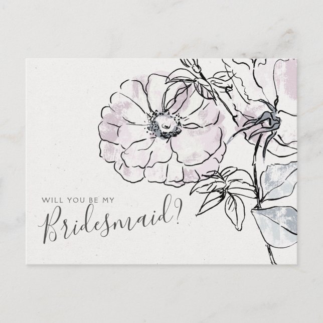 Elégante carte de proposition du Mariage Floral Br (Devant)