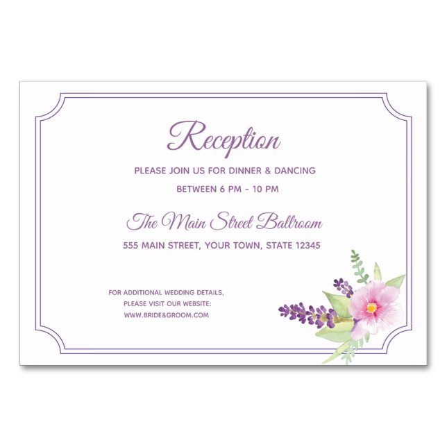 Elégante carte de réception de bouquet floral (Devant)