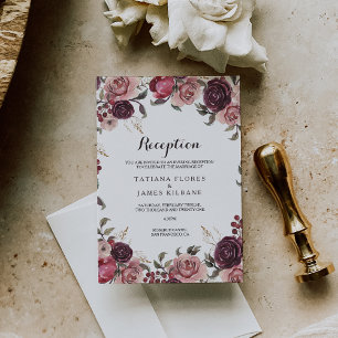 Elégante carte de réception de mariage d'été en Bo