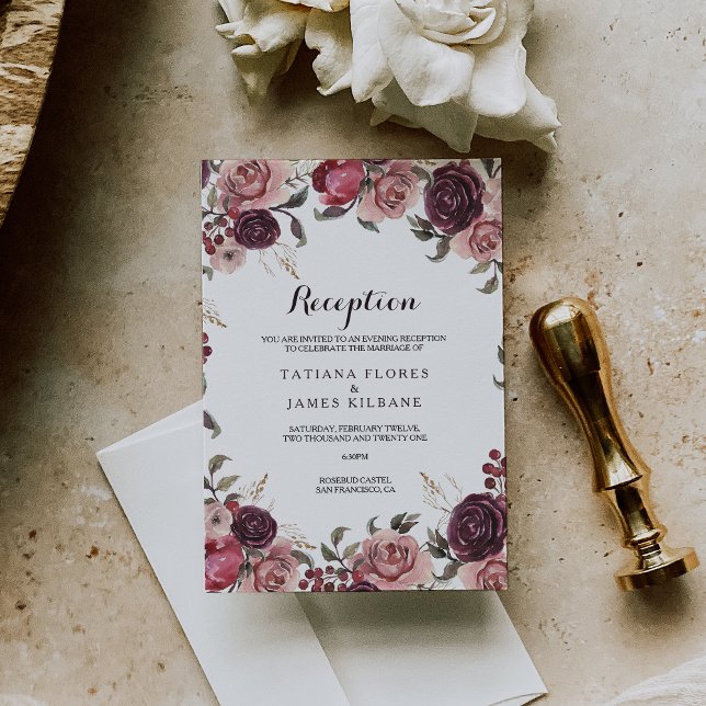 Elégante carte de réception de mariage d'été en Bo (Créateur téléchargé)