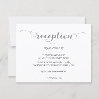 Elégante carte de réception de mariage romantique 